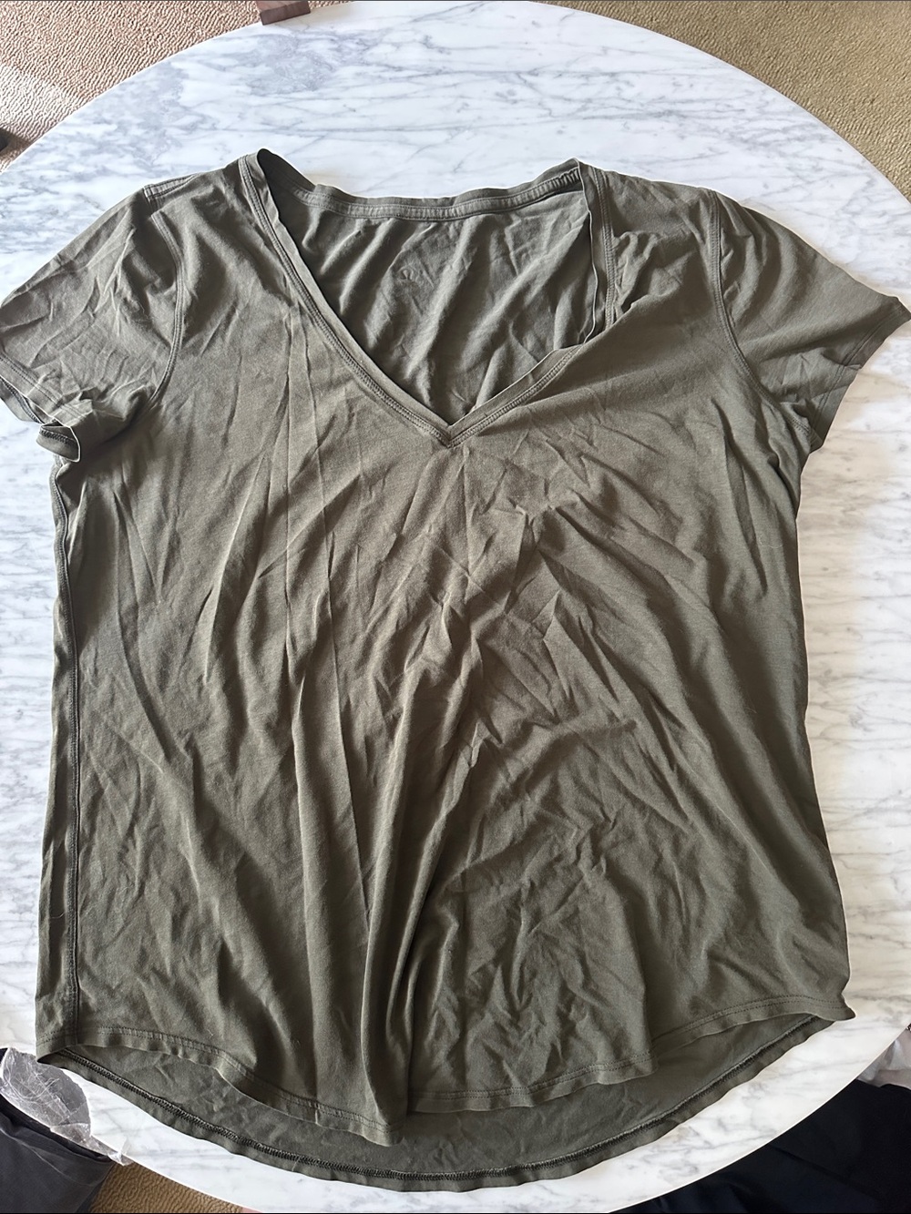 Vintage lululemon athletica Olive V-Neck Short Sleeve Tee